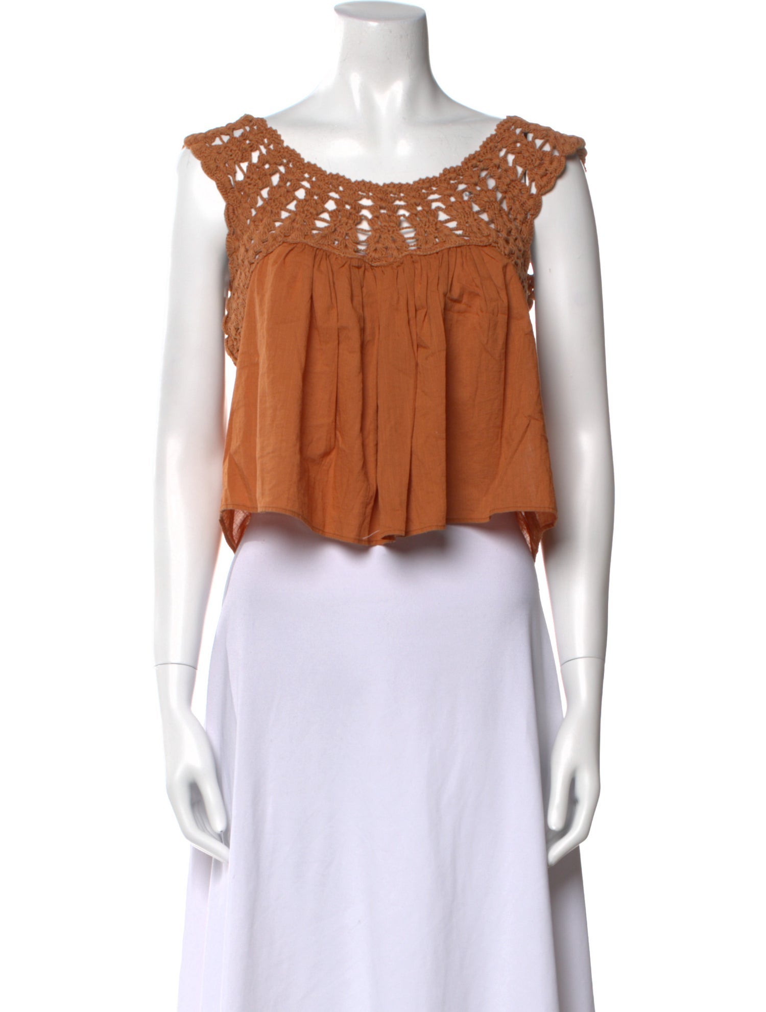 The Great Scoop Neck Sleeveless Crop Top