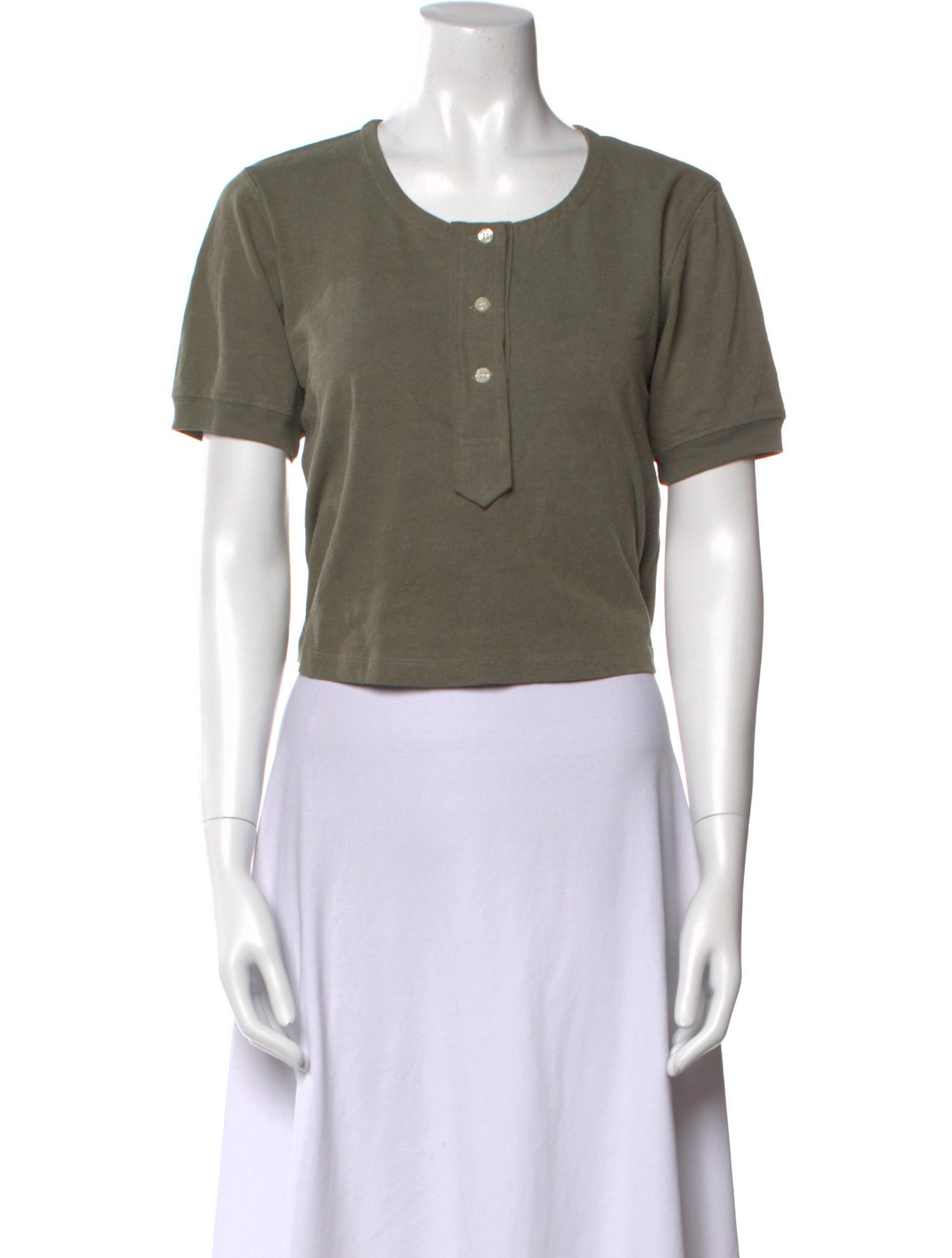 The Great Scoop Neck Short Sleeve Crop Top