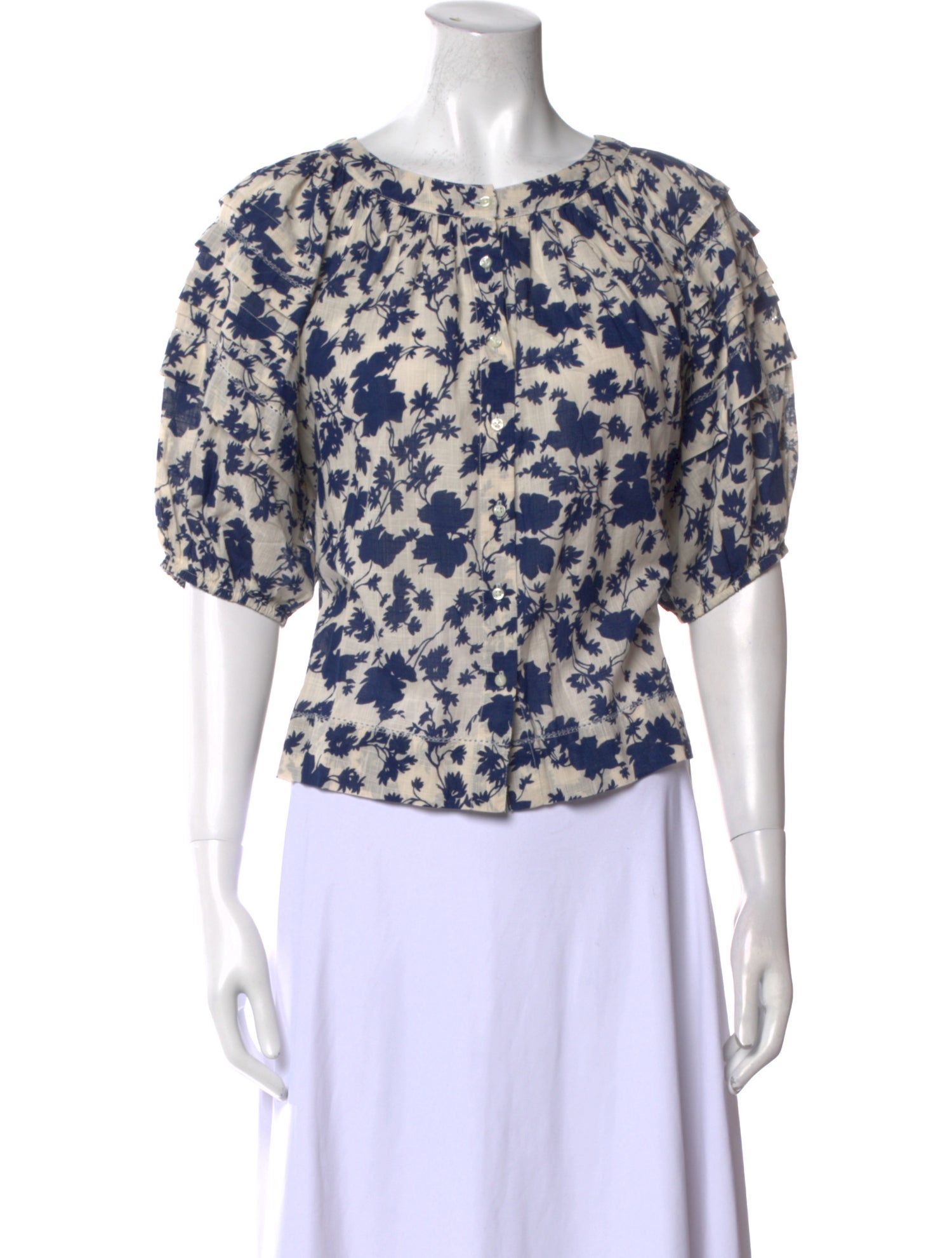 The Great Floral Print Crew Neck Crop Top