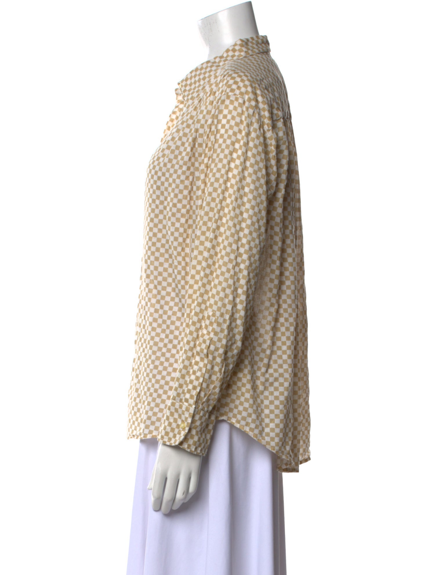 The Great Printed Long Sleeve Button-Up Top