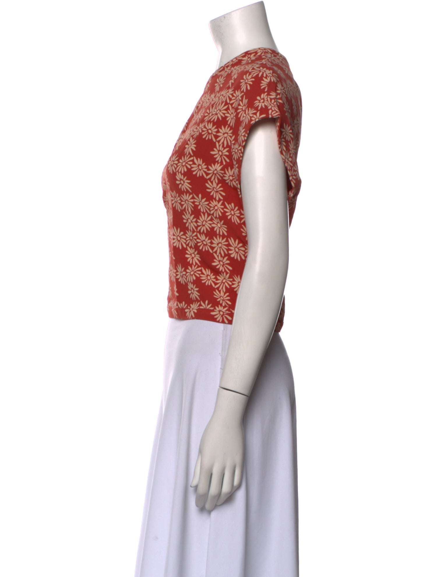 The Great Printed Scoop Neck Crop Top