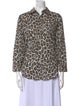 The Great Animal Print Three-Quarter Sleeve Button-Up Top