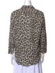 The Great Animal Print Three-Quarter Sleeve Button-Up Top