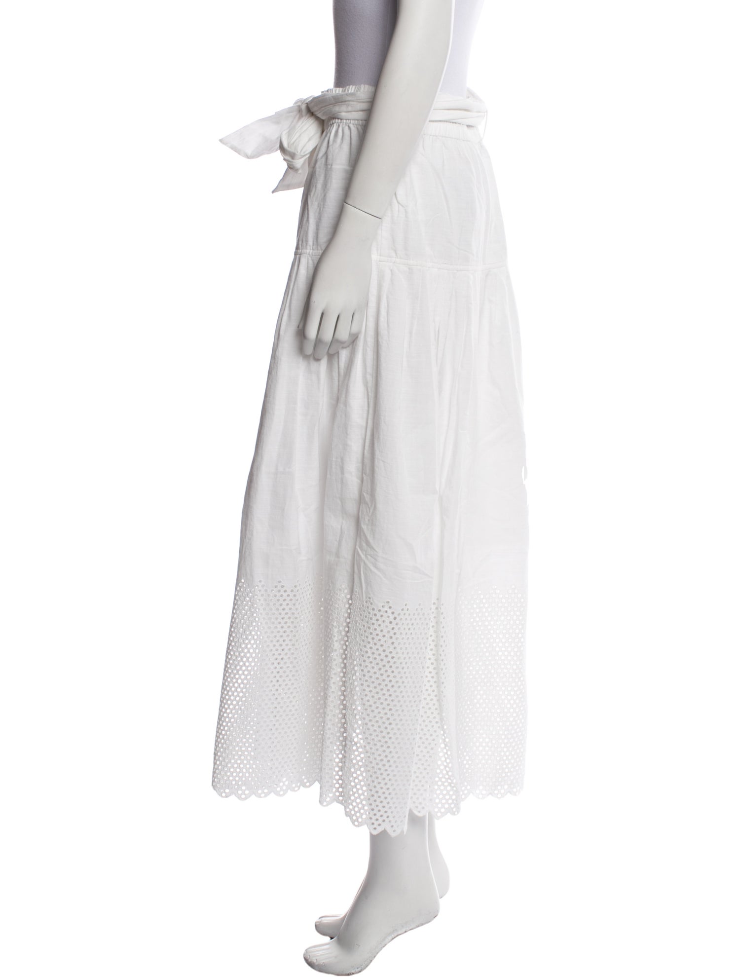 The Great Eyelet Trim Midi Length Skirt