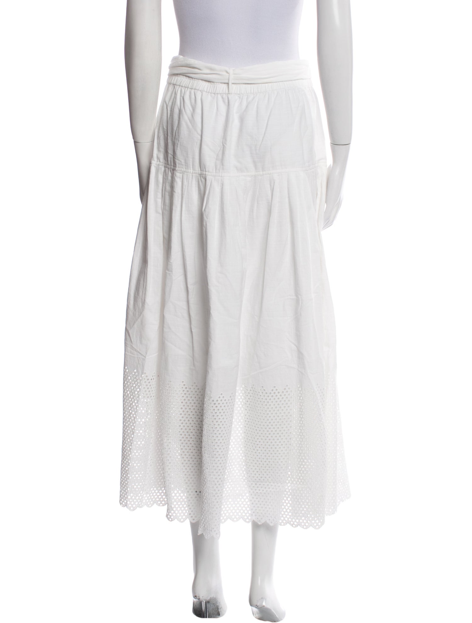 The Great Eyelet Trim Midi Length Skirt