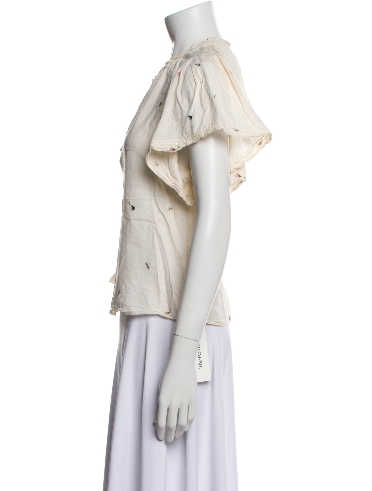 The Great Short Sleeve Button-Up Top