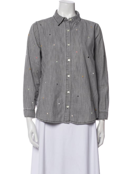 The Great Three-Quarter Sleeve Button-Up Top