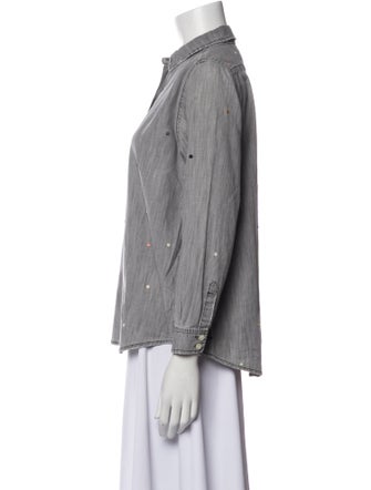 The Great Three-Quarter Sleeve Button-Up Top