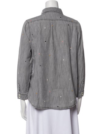 The Great Three-Quarter Sleeve Button-Up Top