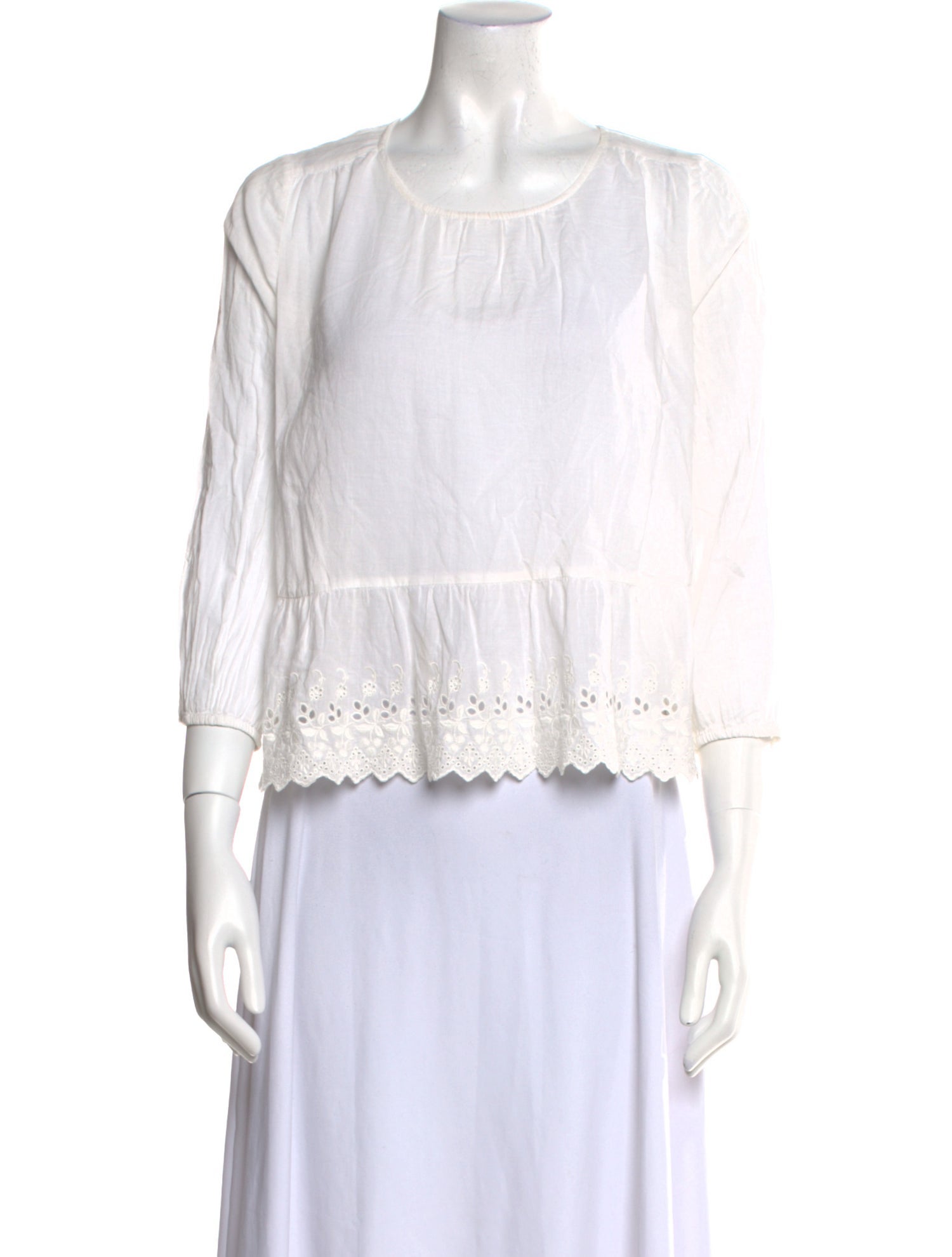 The Great Crew Neck Three-Quarter Sleeve Blouse