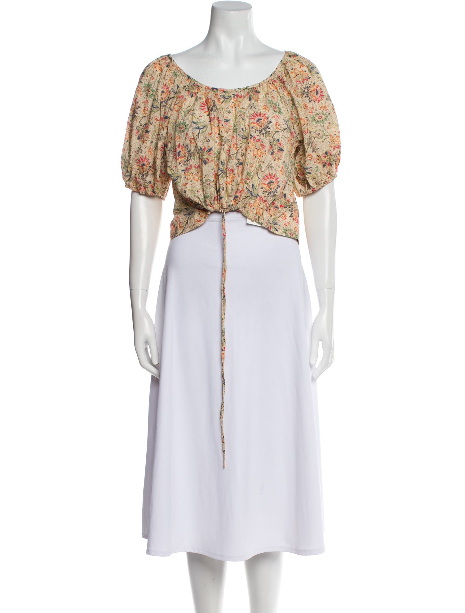 The Great Floral Print Scoop Neck Crop Top