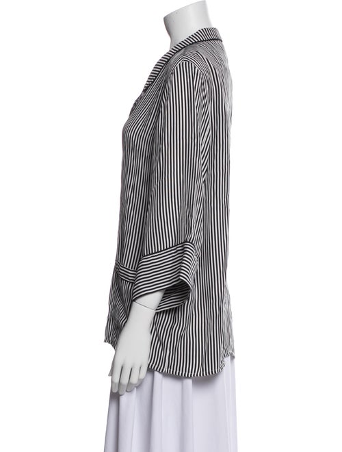 The Great Silk Striped Button-Up Top