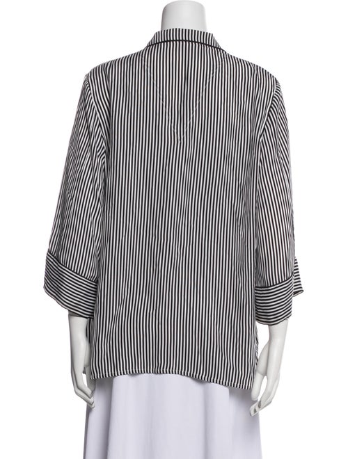 The Great Silk Striped Button-Up Top