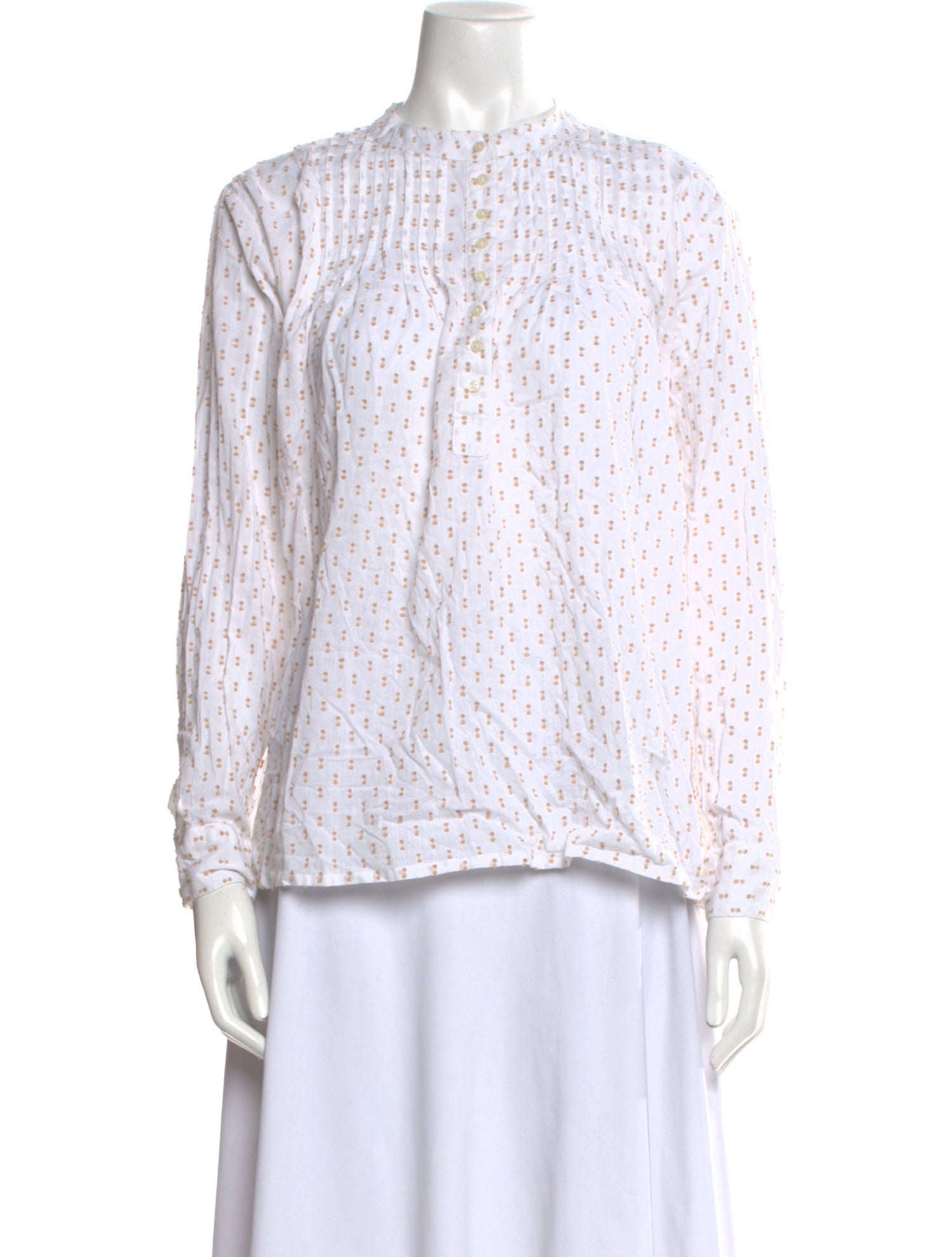 The Great Printed Mock Neck Blouse