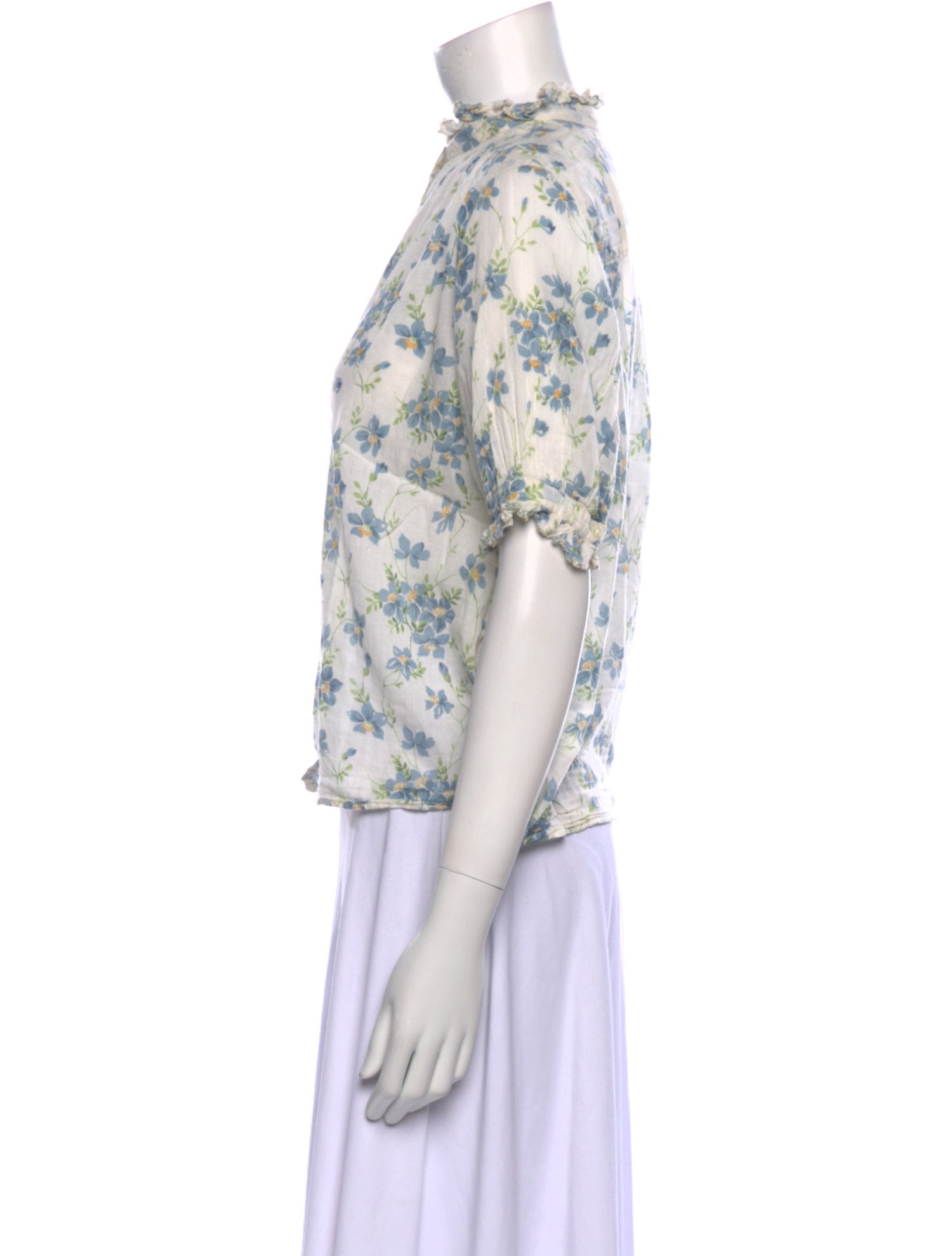 The Great Floral Print Mock Neck Blouse