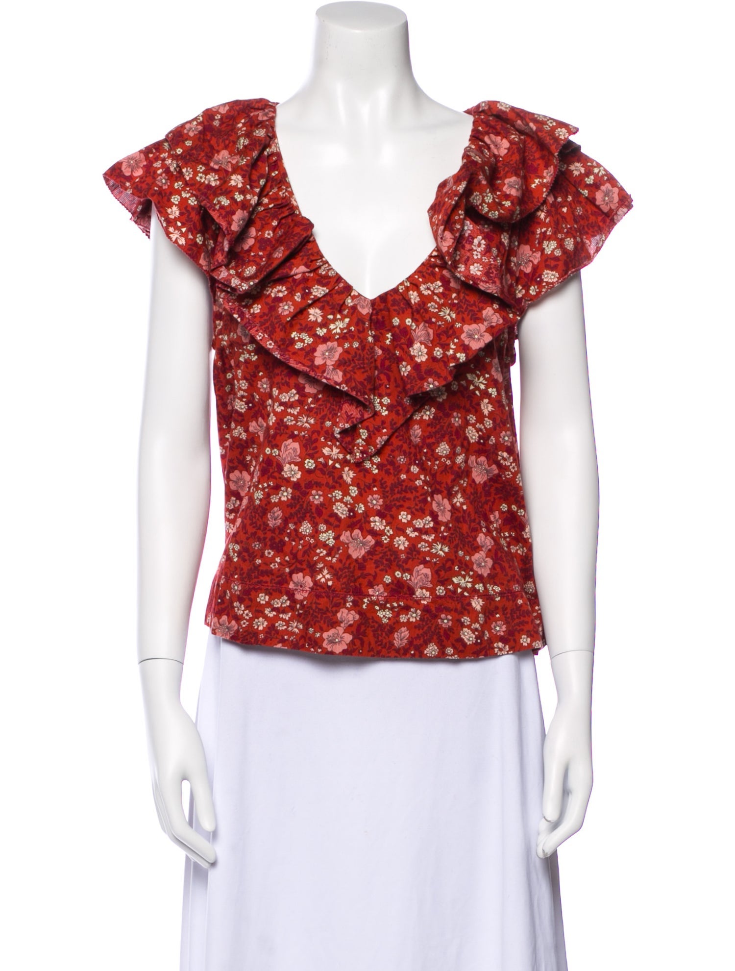 The Great Floral Print V-Neck Blouse