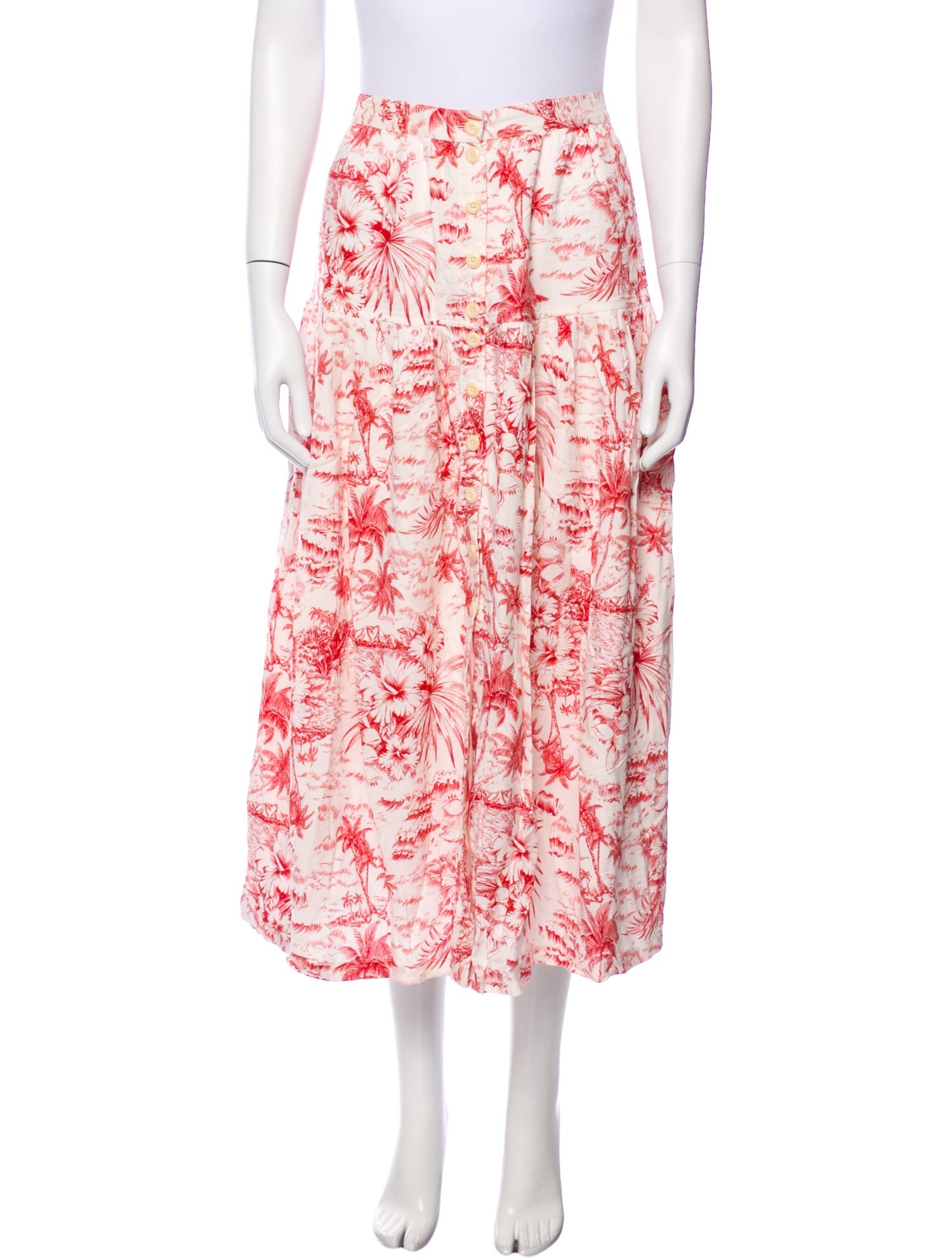 The Great Floral Print Midi Length Skirt