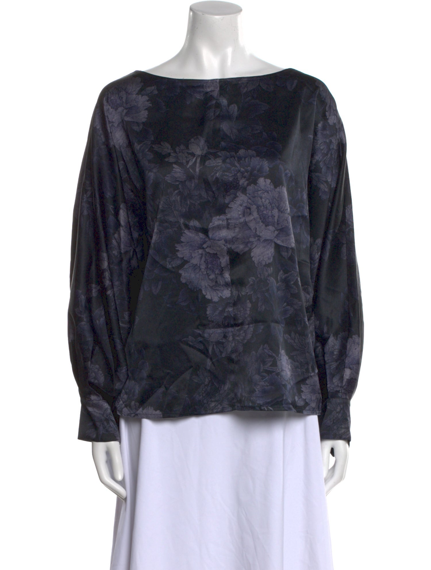 The Great Printed Bateau Neckline Blouse