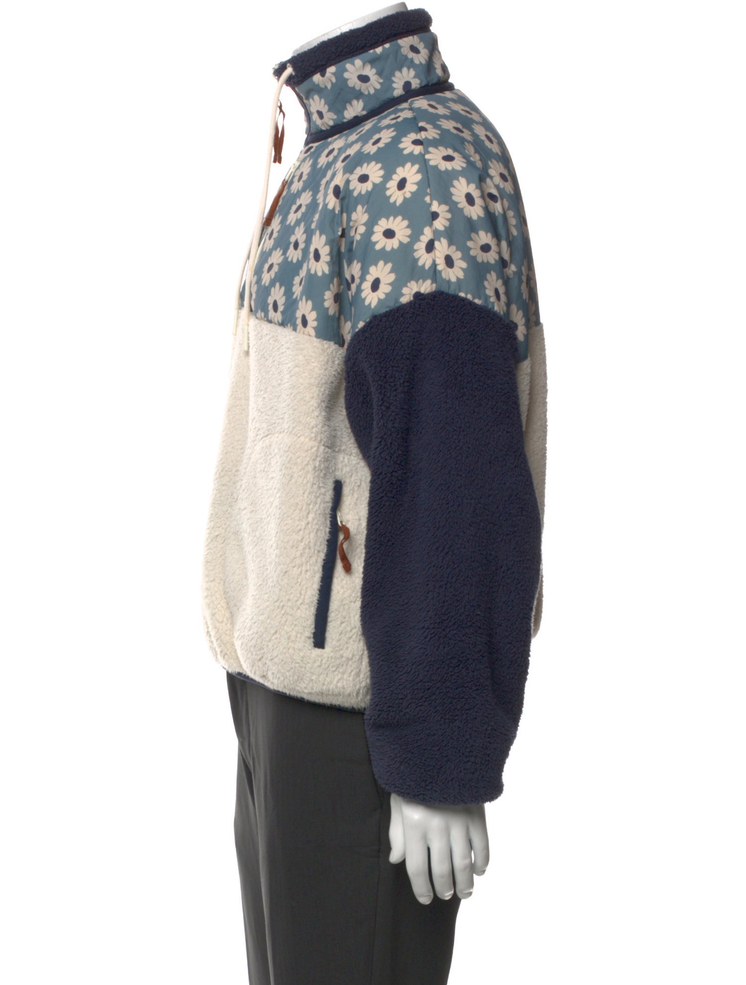 The Great Colorblock Pattern Mock Neck Cardigan