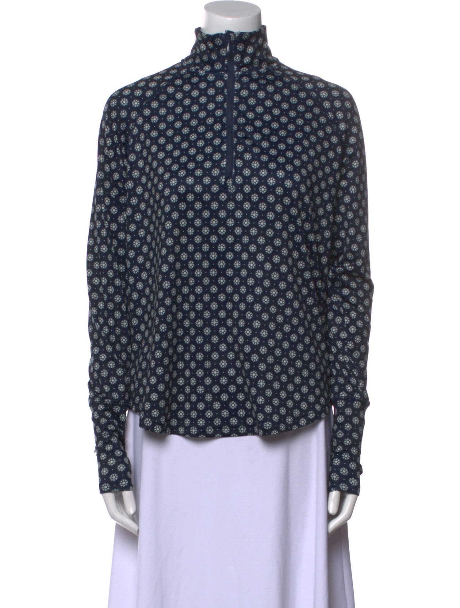 The Great Printed Mock Neck Blouse w/ Tags