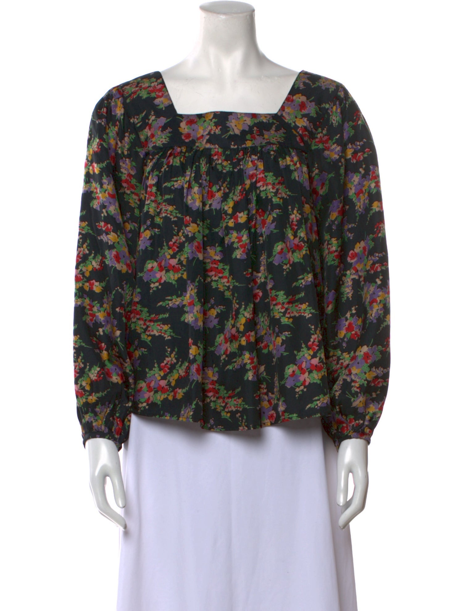 The Great Silk Floral Print Blouse