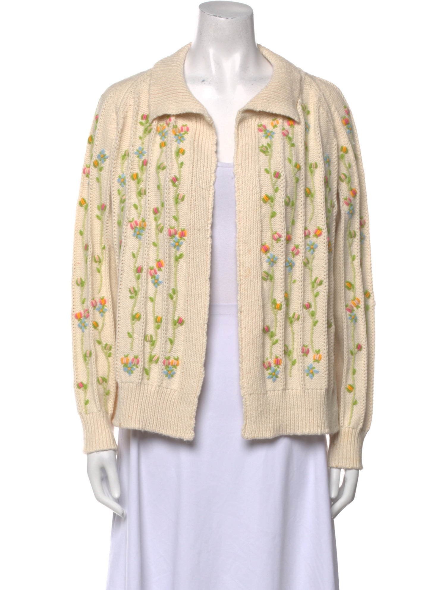 The Great Floral Print Open Front Sweater