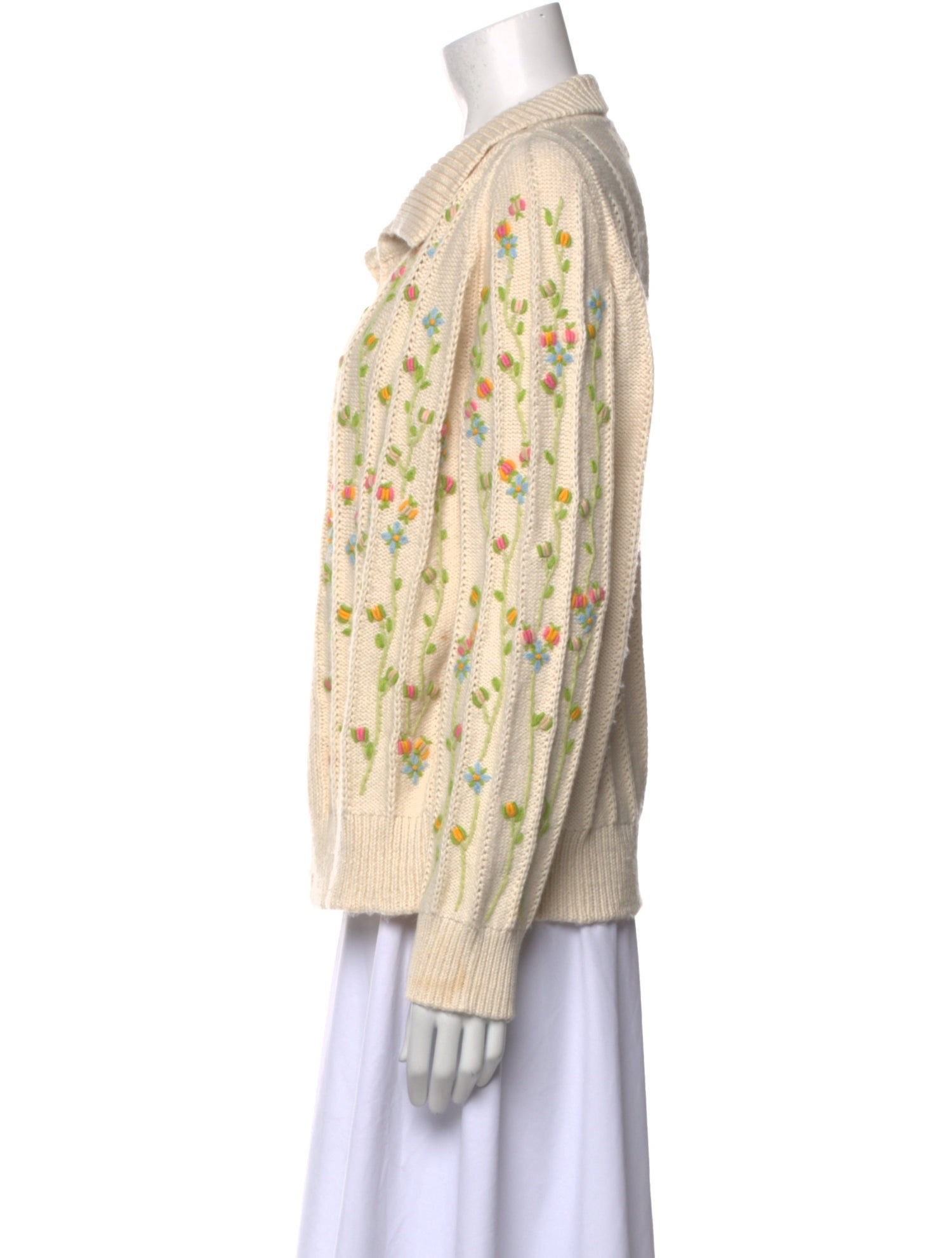 The Great Floral Print Open Front Sweater