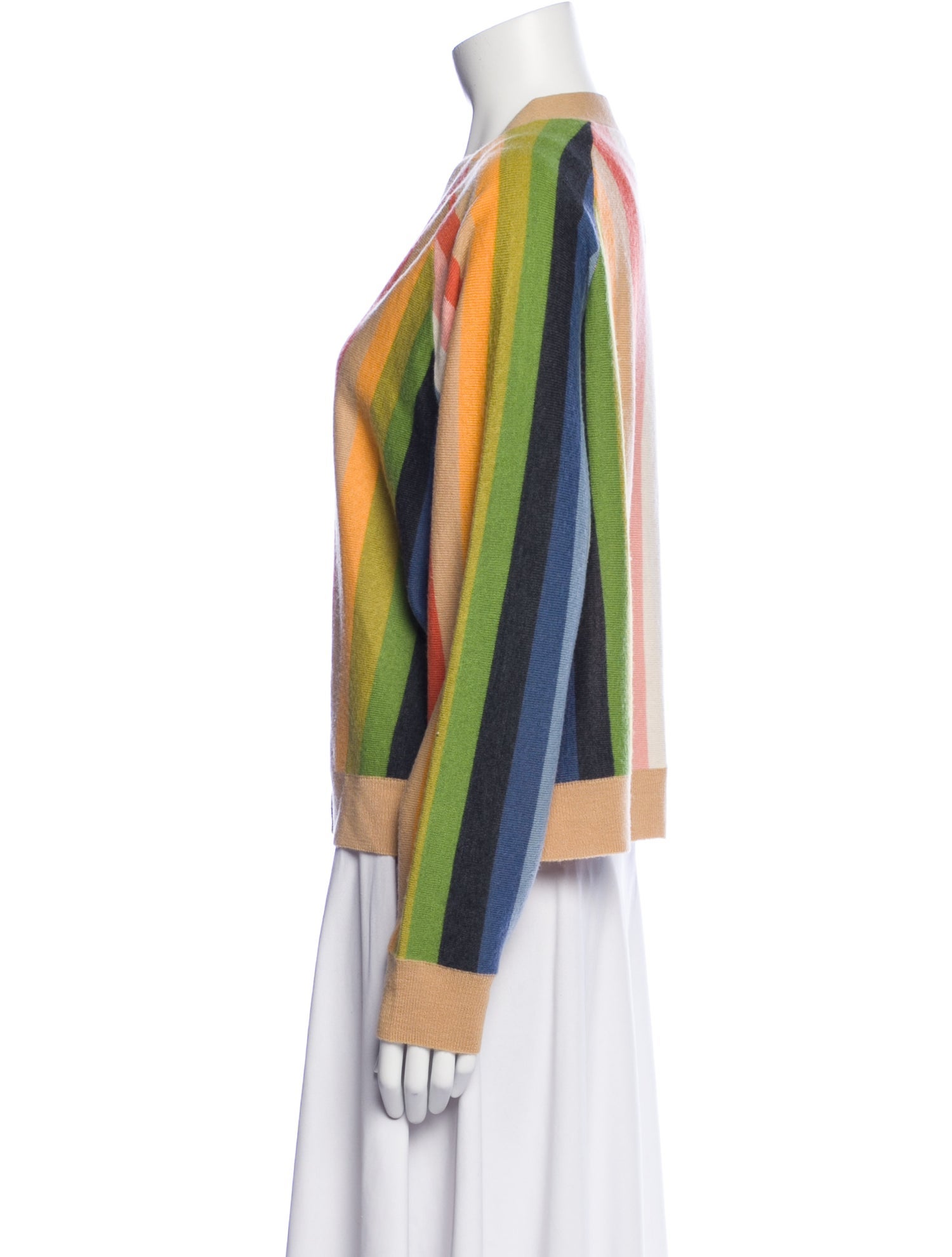 The Great Striped V-Neck Sweater