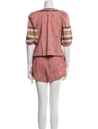 The Great Printed Embroidered Accent Short Set