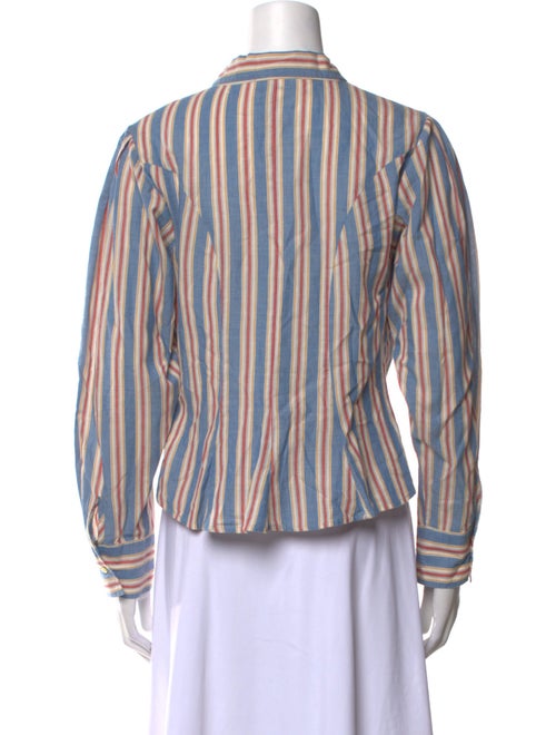 The Great Striped Long Sleeve Button-Up Top