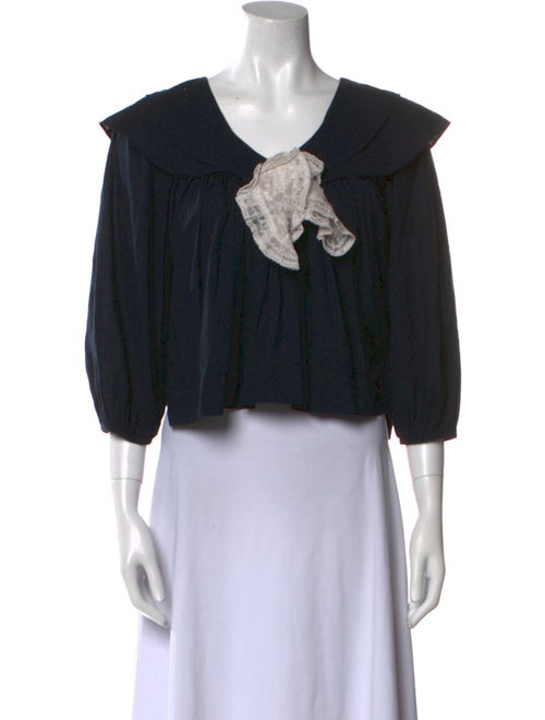 The Great Three-Quarter Sleeve Crop Top