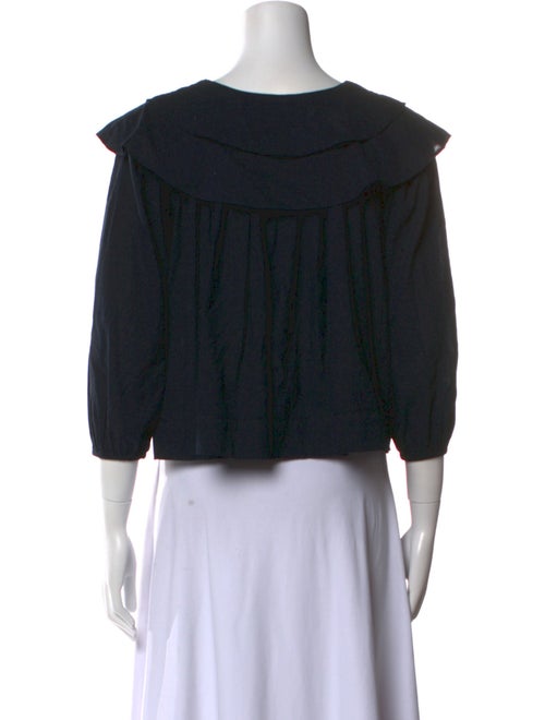 The Great Three-Quarter Sleeve Crop Top