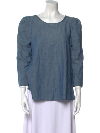 The Great Scoop Neck Three-Quarter Sleeve Blouse