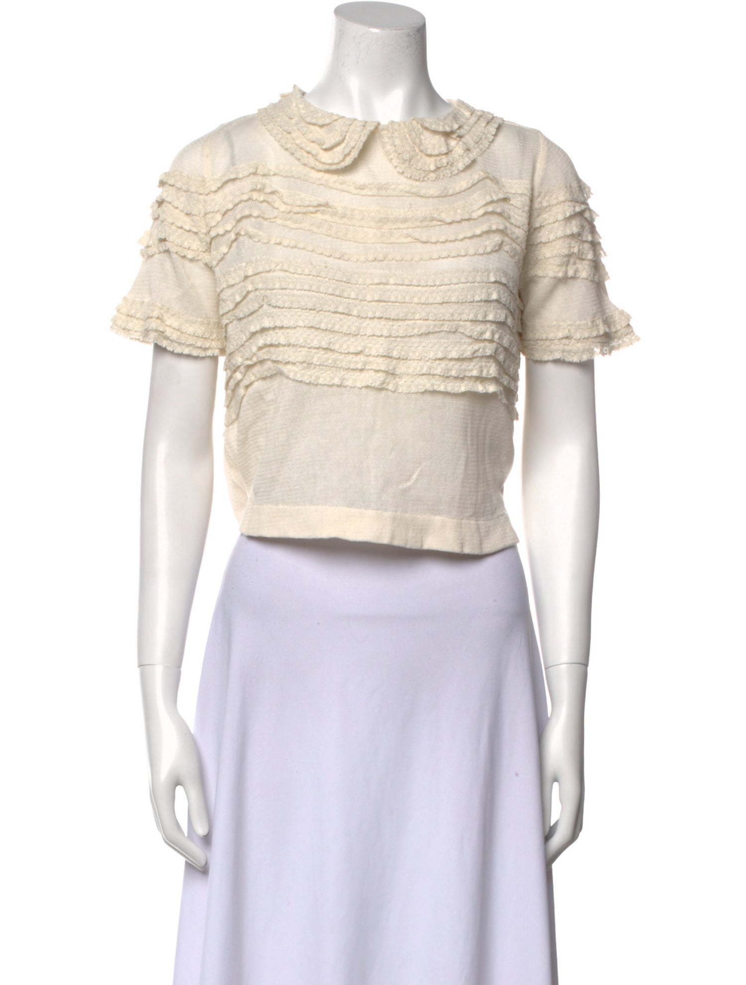 The Great Bateau Neckline Short Sleeve Crop Top