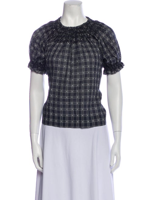 The Great Plaid Print Crew Neck Top