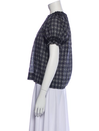 The Great Plaid Print Crew Neck Top