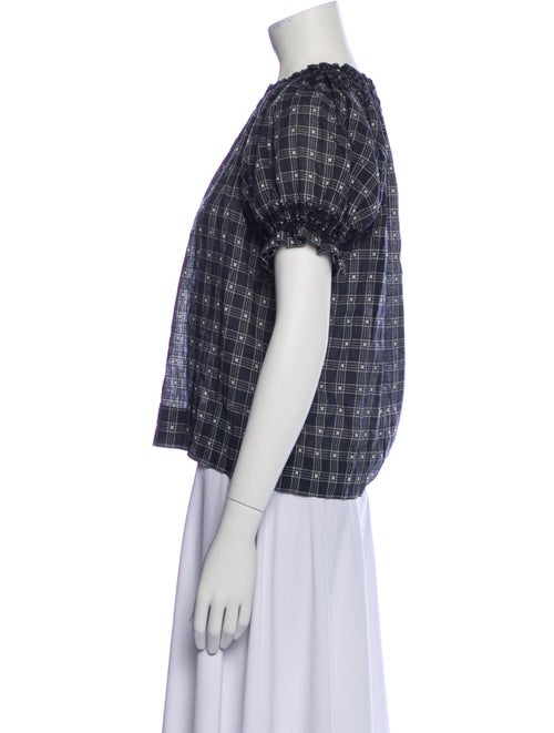 The Great Plaid Print Crew Neck Top