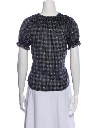 The Great Plaid Print Crew Neck Top