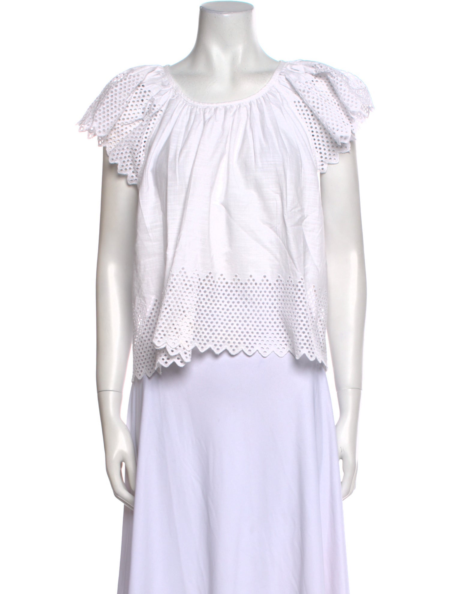 The Great Scoop Neck Short Sleeve Crop Top