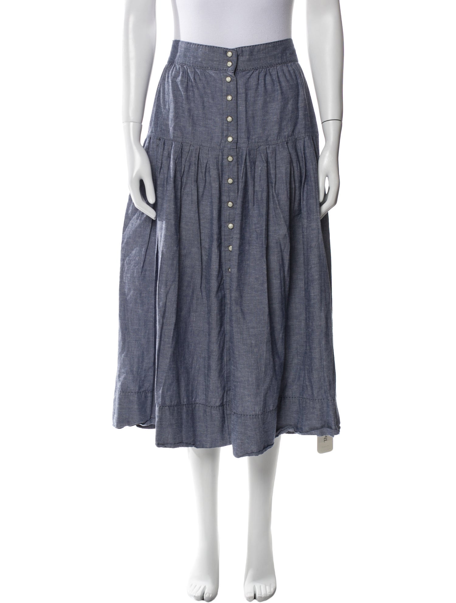 The Great Pleated Accents Midi Length Skirt