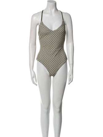 The Great Plaid Print Cutout Accent One-Piece