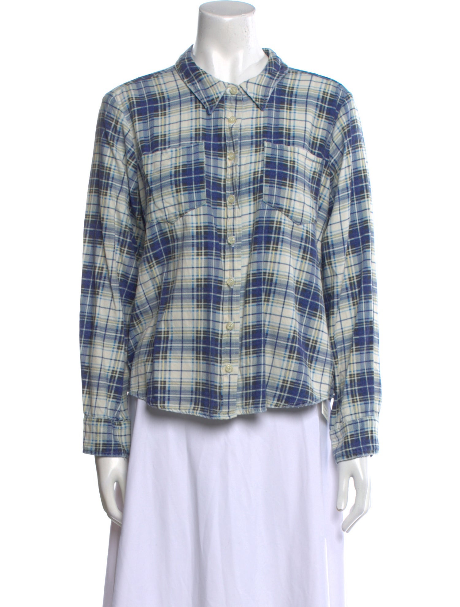 The Great Plaid Print Long Sleeve Button-Up Top