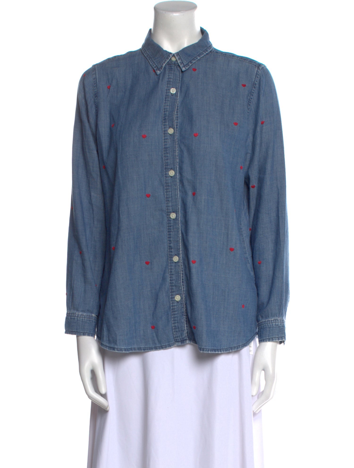 The Great Long Sleeve Button-Up Top