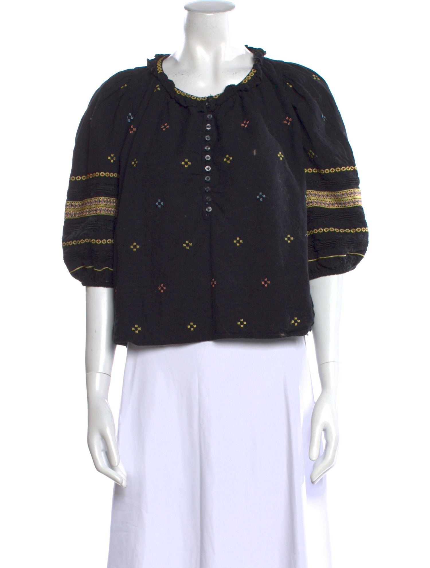 The Great Printed Scoop Neck Crop Top