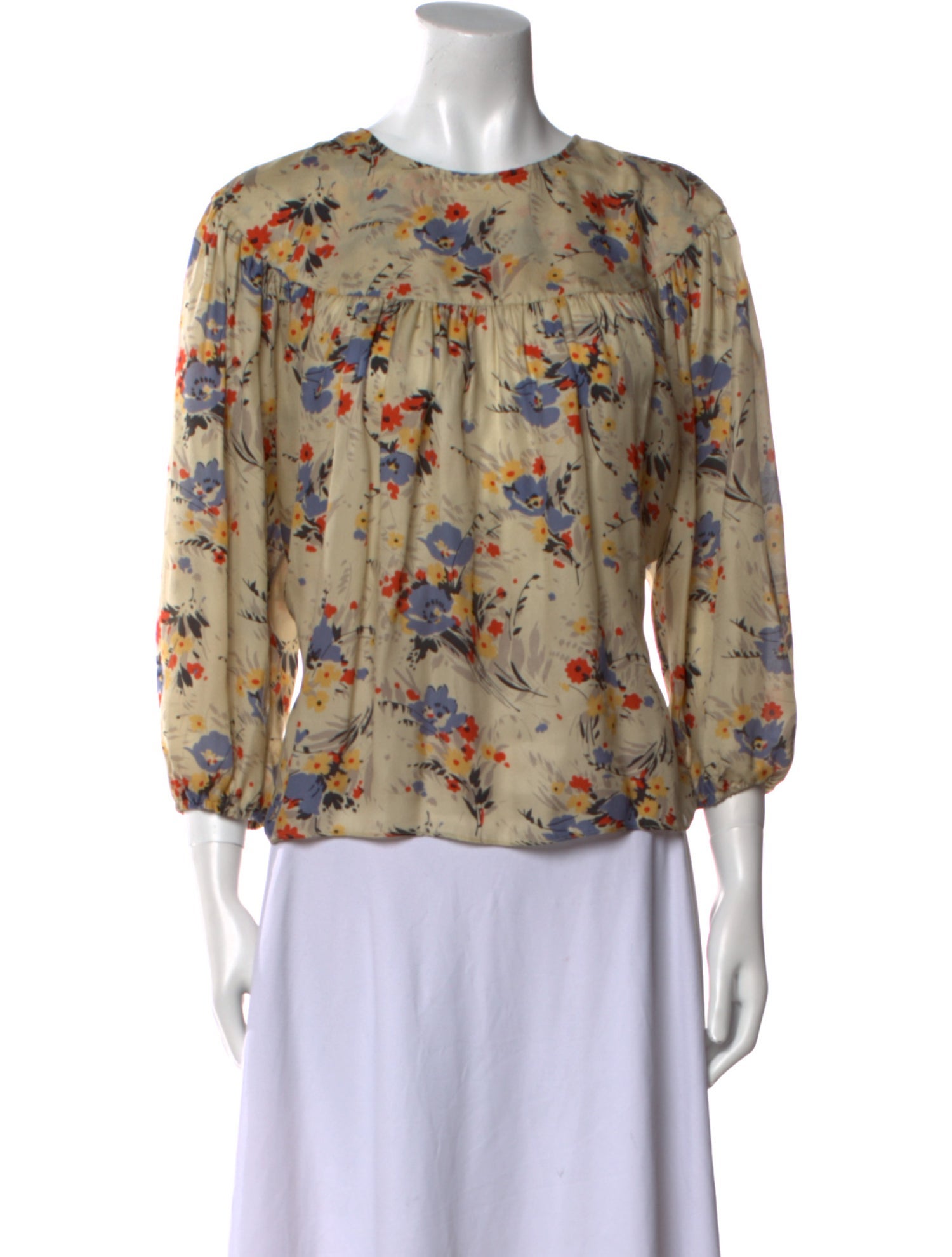 The Great Silk Floral Print Blouse