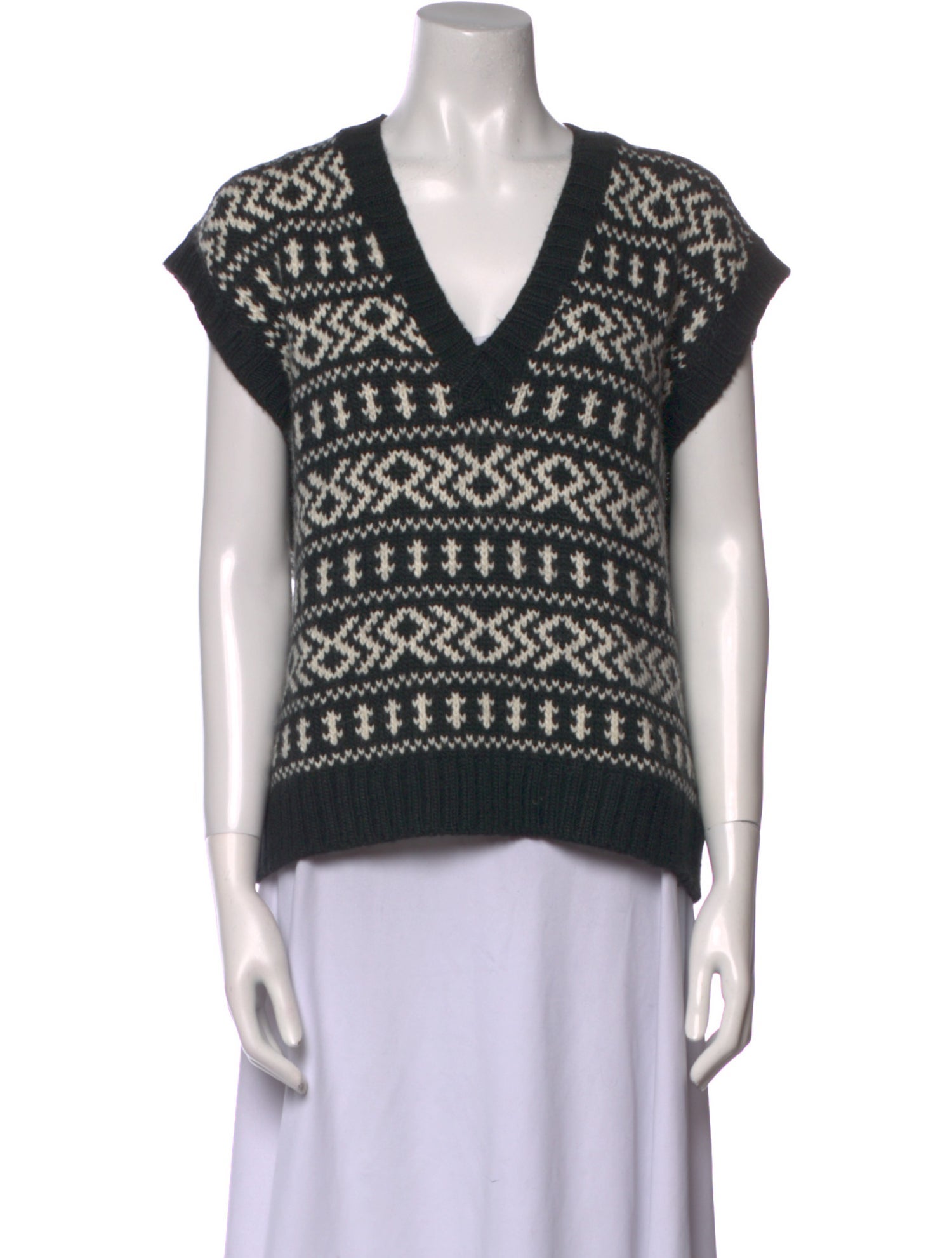 The Great Printed V-Neck Sweater