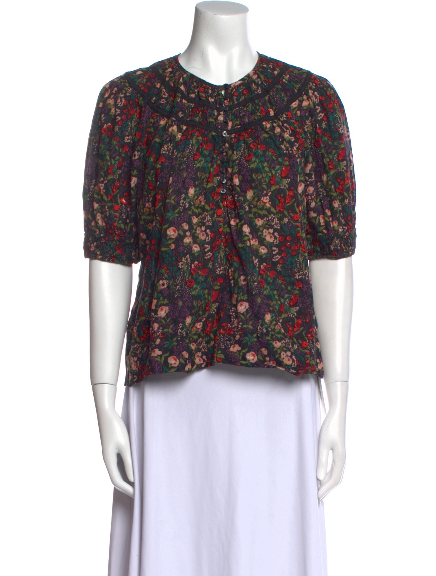 The Great Floral Print Crew Neck Blouse