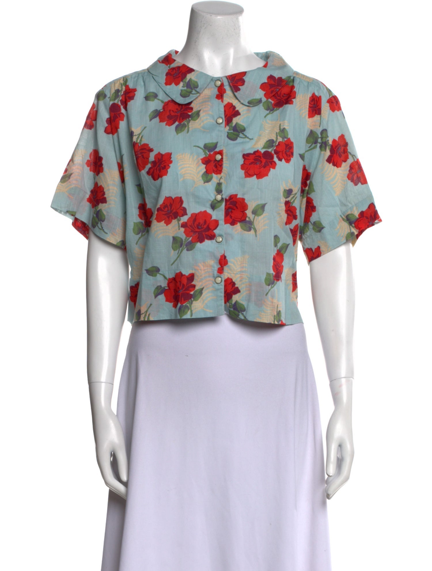 The Great Floral Print Crew Neck Crop Top