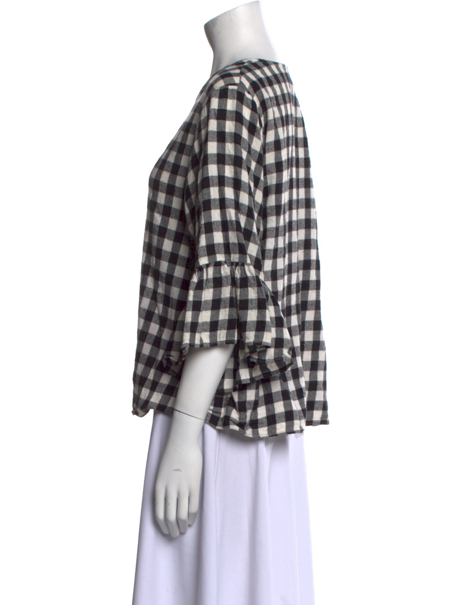 The Great Plaid Print Crew Neck Blouse
