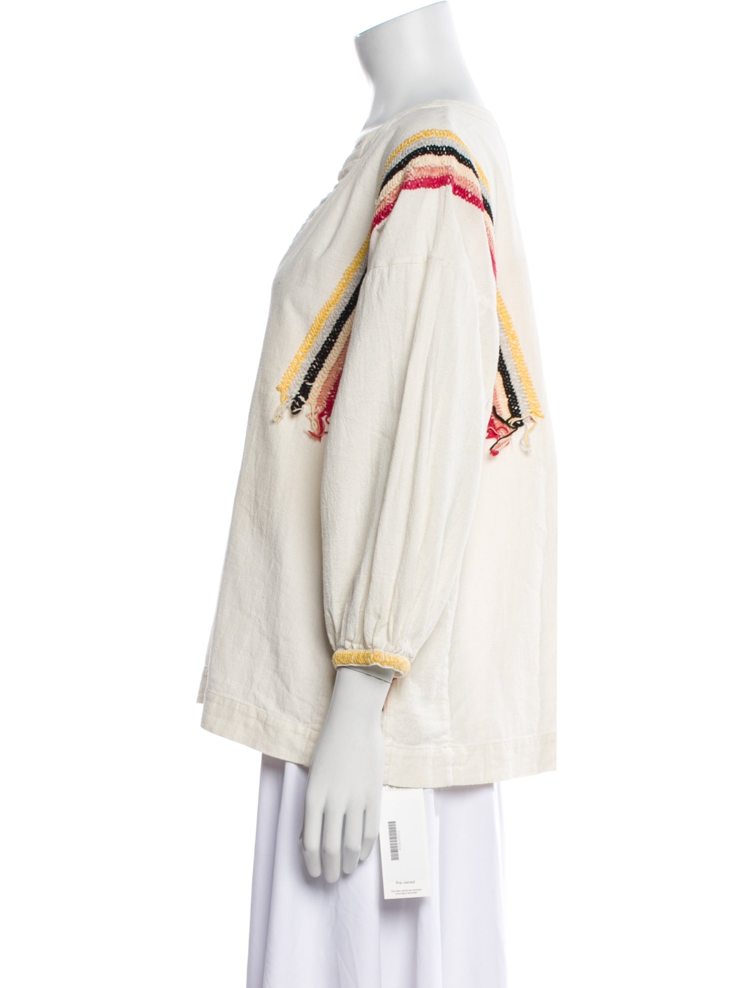 The Great Striped V-Neck Blouse